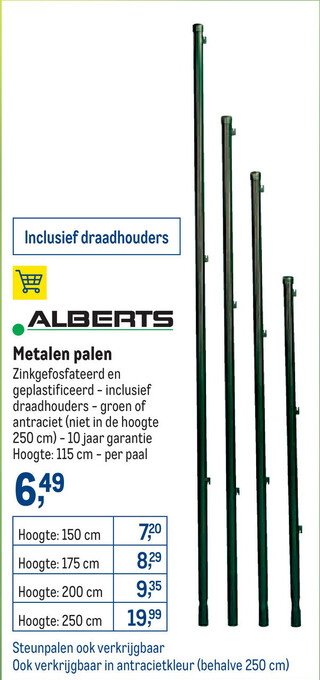 Makro Alberts Metalen Palen aanbieding
