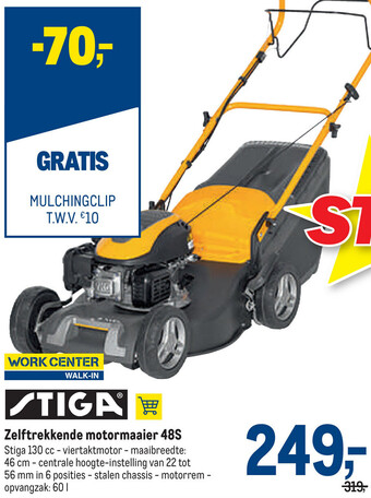Makro Stiga Zelftrekkende Motormaaier 48S aanbieding