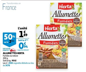 Auchan Allumettes Herta aanbieding