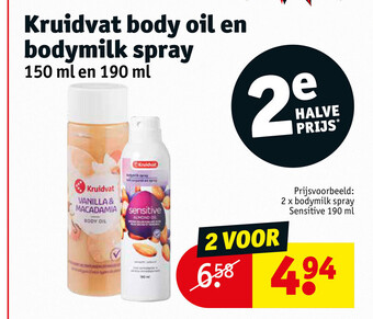 Kruidvat Kruidvat Body Oil en Bodymilk Spray aanbieding