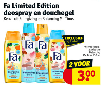 Kruidvat Fa Limited Edition Deospray en Douchegel aanbieding