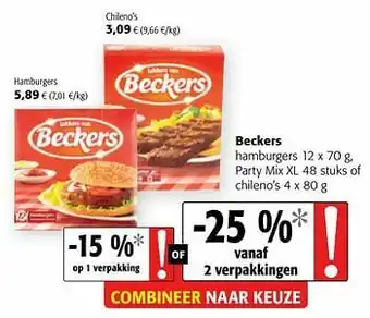 Beckers hamburgers party mix xl of chileno`s