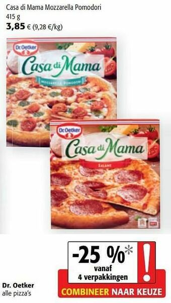 Colruyt Dr. oetker casa di mama mozzarella pomodori aanbieding