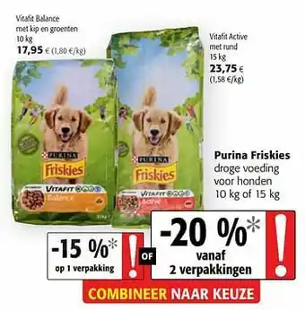 Colruyt Purina friskies droge voeding voor honden aanbieding