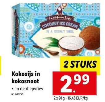 Lidl Kokosijs In Kokosnoot aanbieding