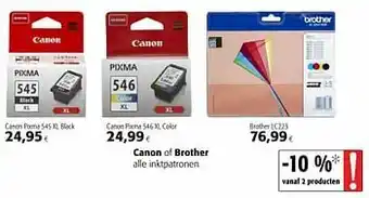 Colruyt Canon of brother alle inktpatronen aanbieding