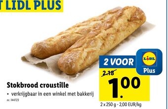 Lidl Stokbrood croustille 2 x 250g aanbieding