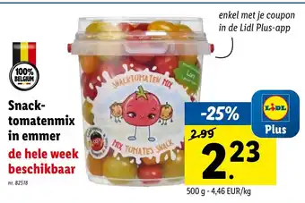 Lidl Snack- tomatenmix in emmer 500g aanbieding