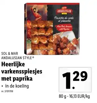 Lidl Heerlijke varkensspiesjes met paprika 80g aanbieding