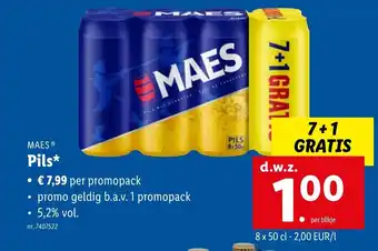 Lidl Maes pils 8 x 50cl aanbieding
