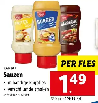 Lidl Kania sauzen 350ml aanbieding