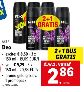 Lidl Axe deo aanbieding