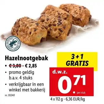 Lidl Hazelnootgebak 4 x 112g aanbieding