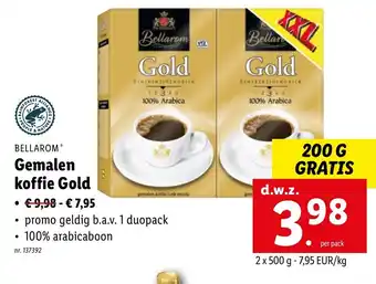 Lidl Gemalen koffie gold 2 x 500g aanbieding