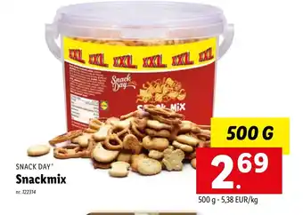 Lidl Snack day snackmix 500g aanbieding