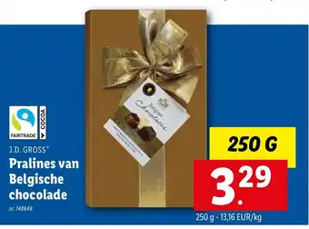 Lidl Pralines van belgische chocolade 250g aanbieding