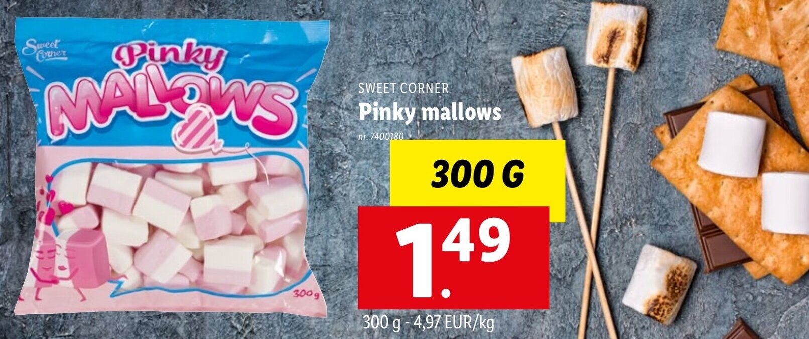 Sweet corner pinky mallows 300g promotie bij Lidl