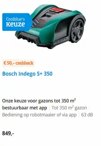 Coolblue Bosch indego S+ 350 aanbieding