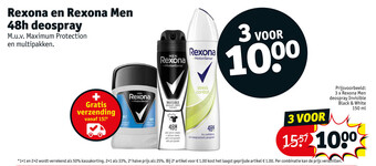Kruidvat Rexona en Rexona Men 48h Deospray aanbieding