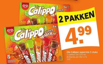 Albert Heijn Ola Calippo Supermix 5 Stuks aanbieding