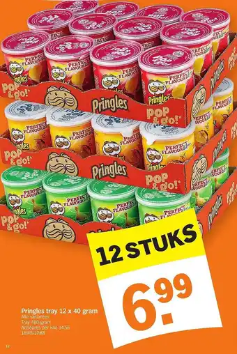 Albert Heijn Pringles Tray 12 X 40 Gram aanbieding