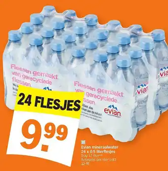 Albert Heijn Evian Mineraalwater 24 X 0.5 Literflesjes aanbieding