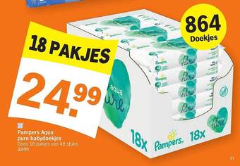 Albert Heijn Pampers Aqua Pure Babydoekjes aanbieding