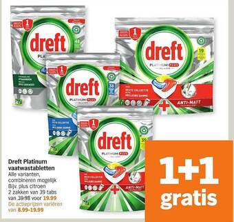 Albert Heijn Dreft Platinum Vaatwastabletten aanbieding