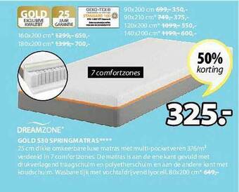 Jysk Gold S30 Springmatras aanbieding