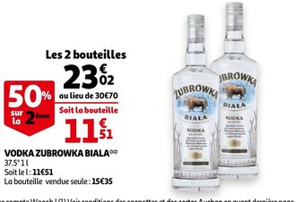 Auchan Vodka Zubrowka Biala aanbieding
