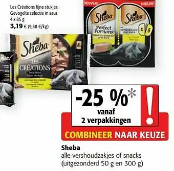 Colruyt Sheba les créations fijne stukjes gevogelte selectie in saus aanbieding