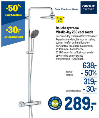 Grohe Douchesysteem Vitalio Joy 260 Cool Touch
