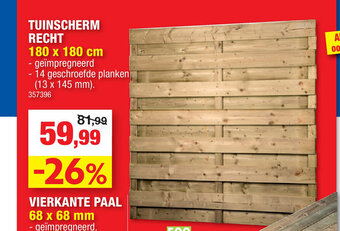Hubo Tuinscherm Recht 180x180 cm aanbieding
