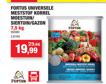 Hubo Fortus Universele Meststof Korrel Moestuin/Siertuin/Gazon 7,5 Kg aanbieding