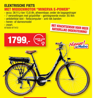 Hubo Elektrische Fiets Met Middenmotor "Minerva E-Power" aanbieding