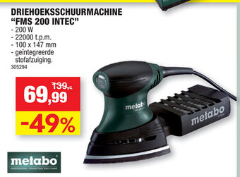 Hubo Metabo Driehoeksschuurmachine "FMS" 200 INTEC" aanbieding