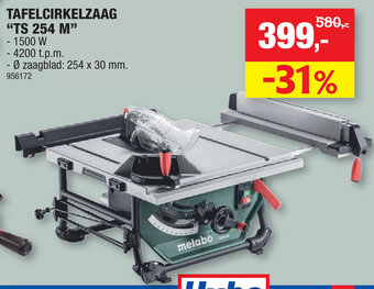 Hubo Metabo Tafelcirkelzaag "TS 254 M" aanbieding