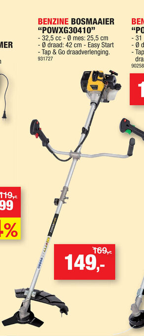 Hubo Powerplus Benzine Bosmaaier "POWXG30410" aanbieding
