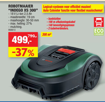 Hubo Bosch Robotmaaier "Indego XS 300" aanbieding