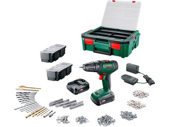 Hubo Bosch Universal Impact 18 Accu Klopboorschroefmachine 18V Li-Ion met 2 Accus + SystemBox + 241 Accessoires aanbieding