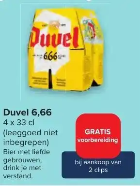 Carrefour Market Duvel 6,66 4 x 33 cl aanbieding