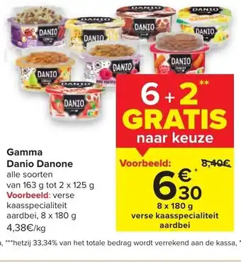 Carrefour Market Gamma Danio Danone 8 x 180 g aanbieding