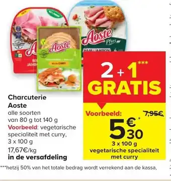 Carrefour Market Charcuterie Aoste 3 x 100 g aanbieding