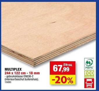 Hubo Multiplex 244 X 122 Cm - 18 Mm aanbieding