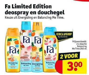 Kruidvat Fa Limited Edition Deospray En Douchegel aanbieding