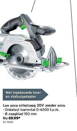 GAMMA Lux Accu Cirkelzaag 20v Zonder Accu aanbieding