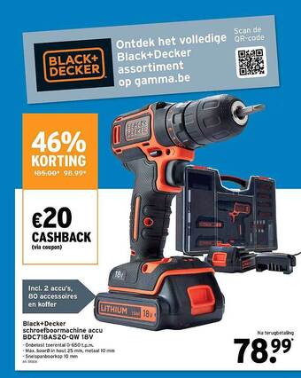 GAMMA Black Decker Schroefboormachine Accu aanbieding