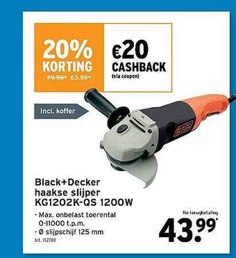 GAMMA Black Decker Haakse Slijper aanbieding