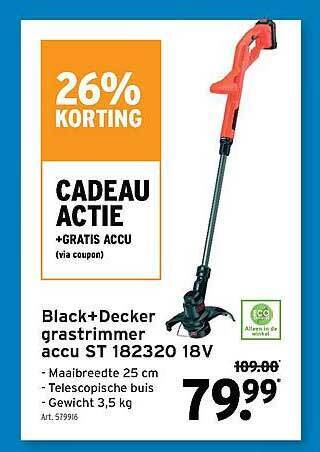 GAMMA Black Decker Grastrimmer Accu aanbieding
