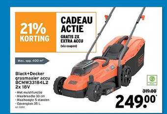 GAMMA Black Decker Grasmaaier Accu aanbieding